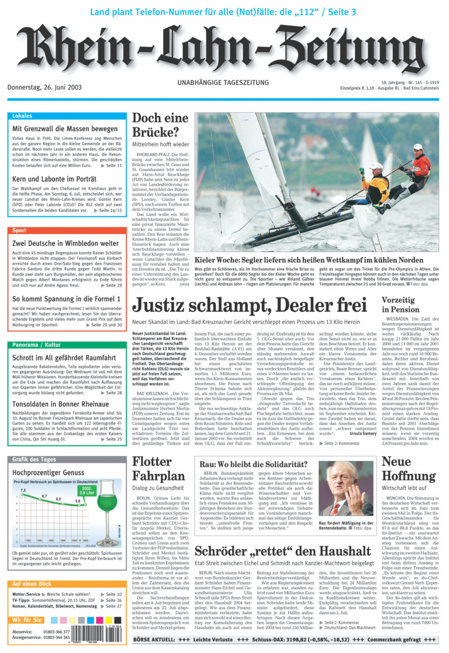 Rhein-Lahn-Zeitung vom Donnerstag, 26.06.2003