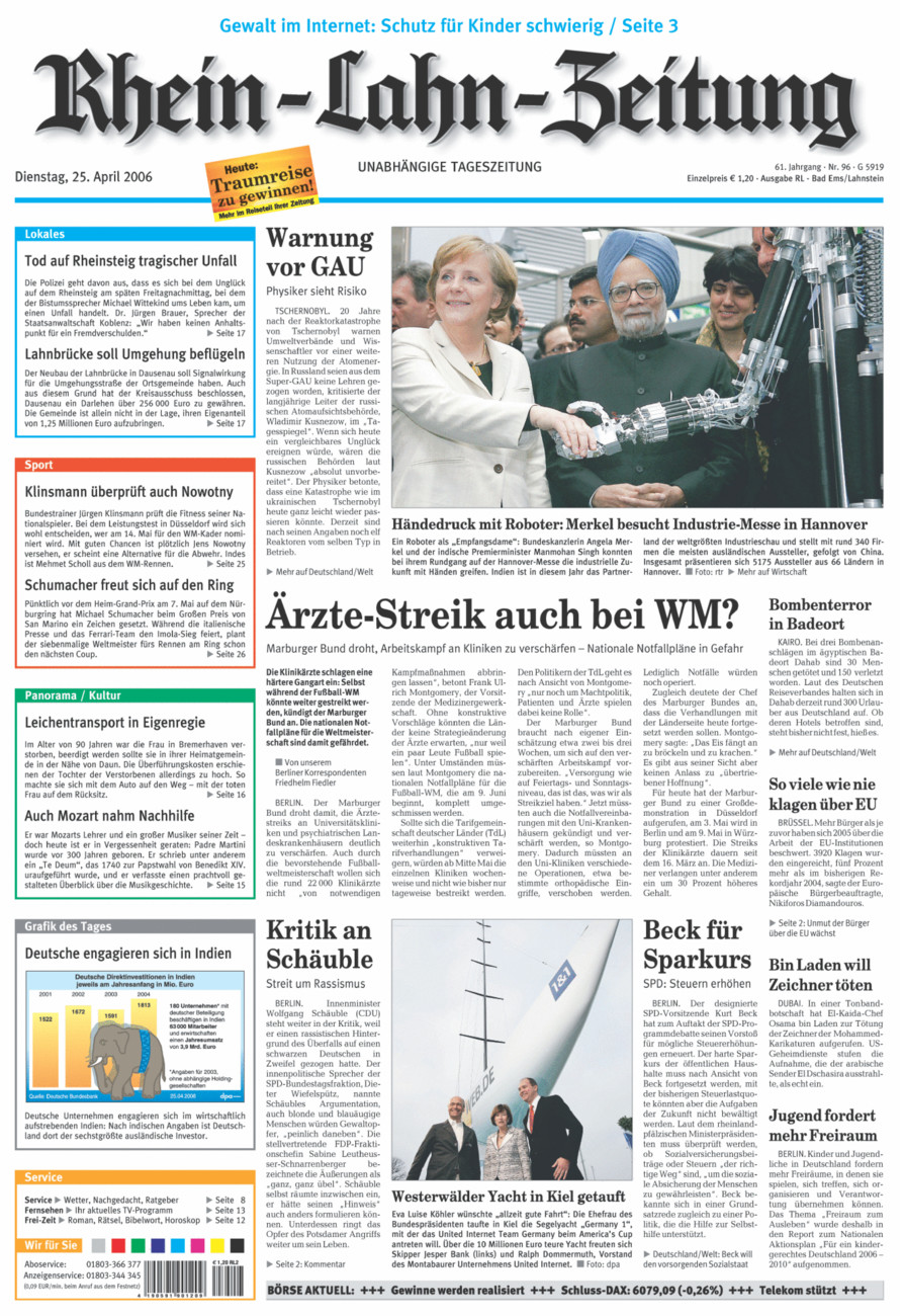 Rhein-Lahn-Zeitung vom Dienstag, 25.04.2006