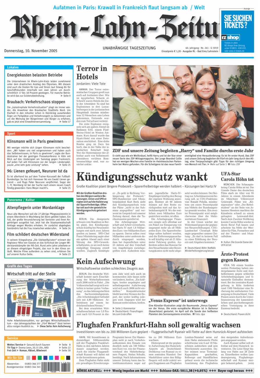 Rhein-Lahn-Zeitung vom Donnerstag, 10.11.2005