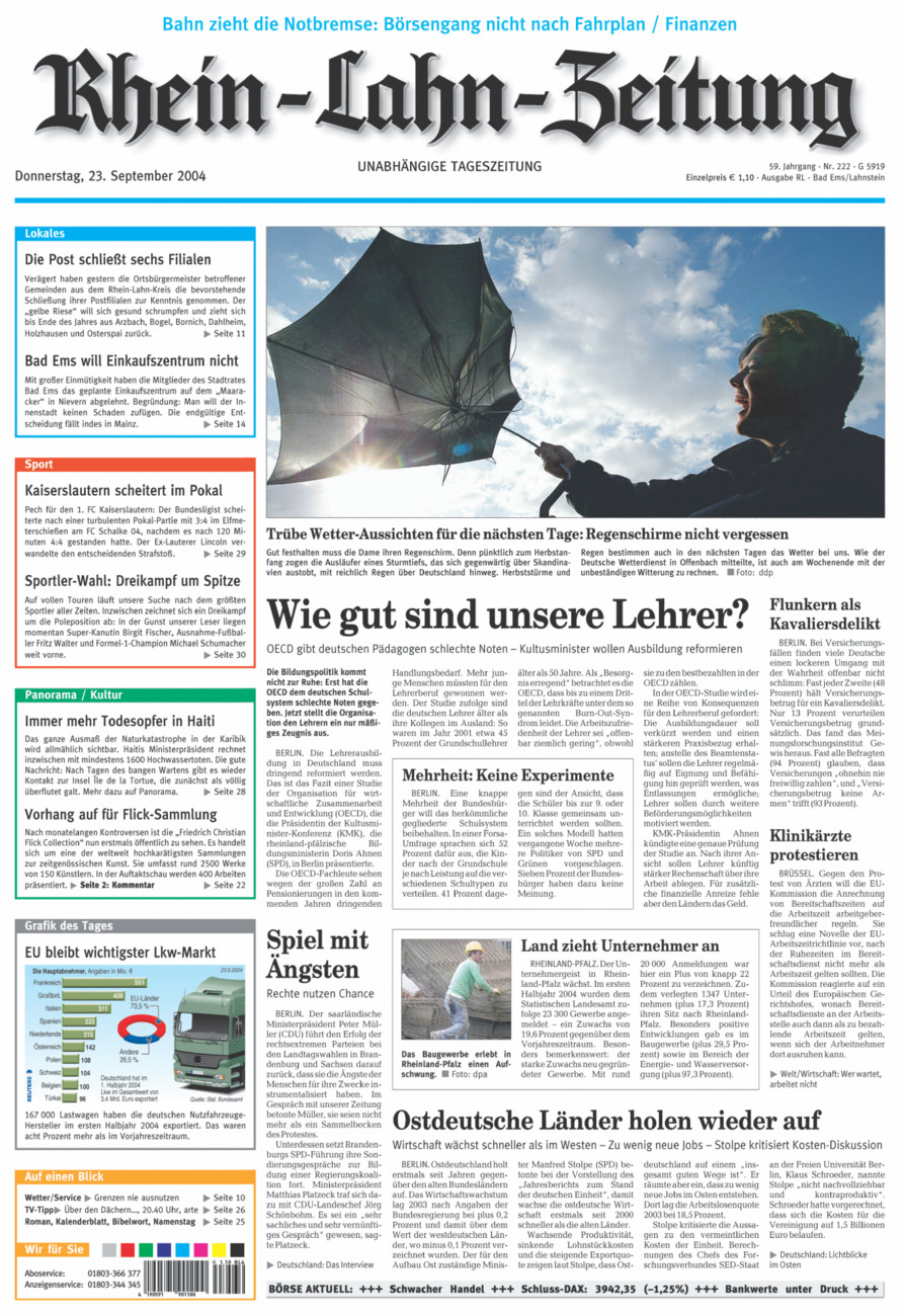Rhein-Lahn-Zeitung vom Donnerstag, 23.09.2004