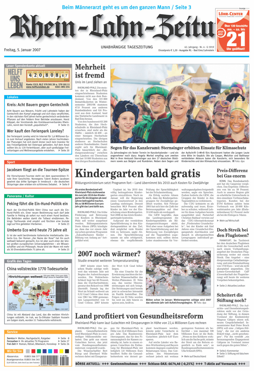 Rhein-Lahn-Zeitung vom Freitag, 05.01.2007