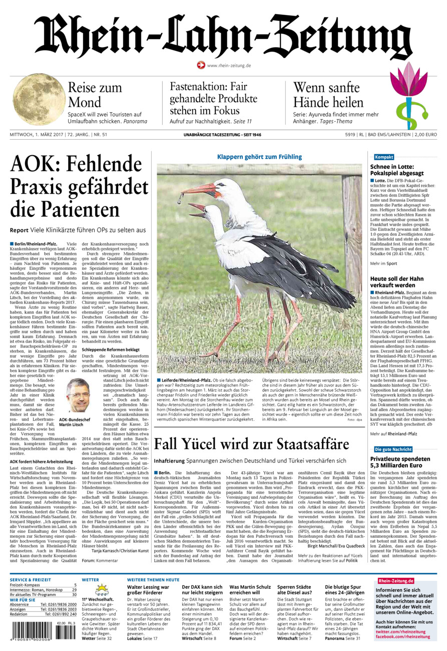Rhein-Lahn-Zeitung vom Mittwoch, 01.03.2017
