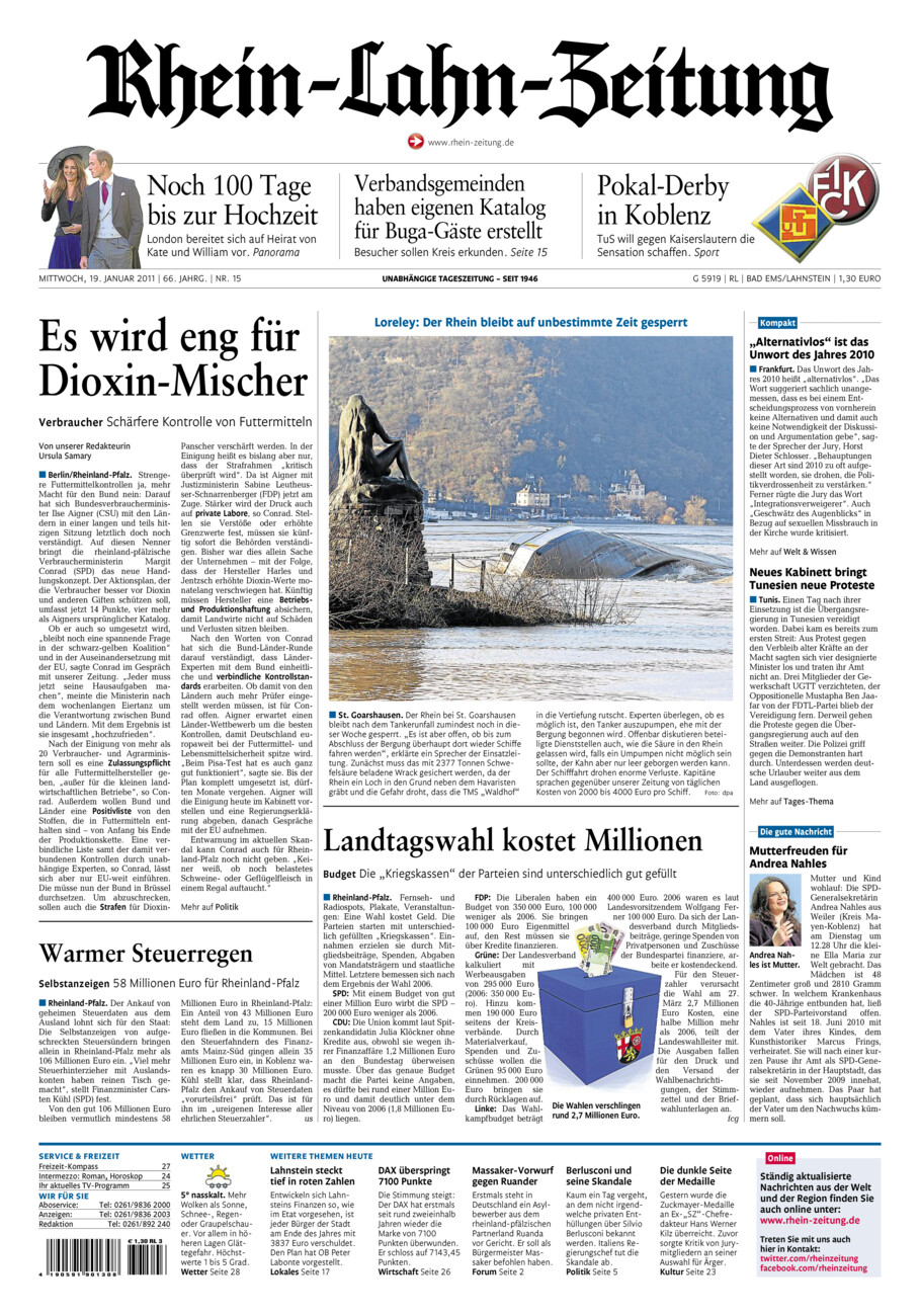 Rhein-Lahn-Zeitung vom Mittwoch, 19.01.2011