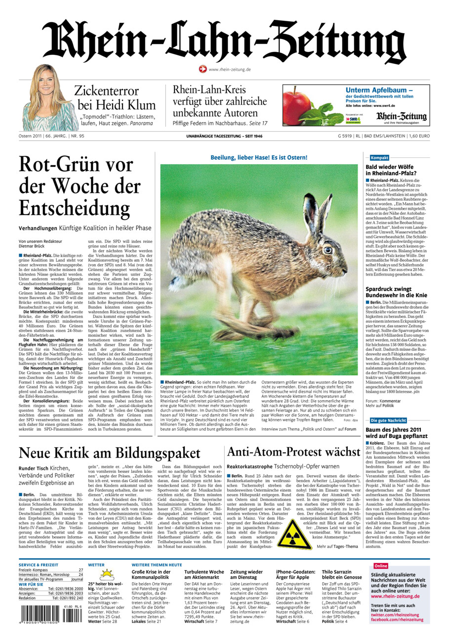 Rhein-Lahn-Zeitung vom Samstag, 23.04.2011