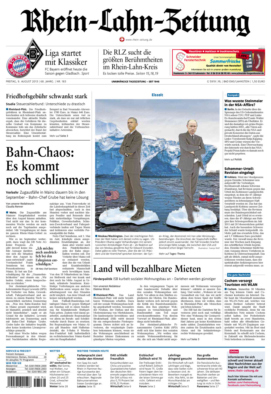 Rhein-Lahn-Zeitung vom Freitag, 09.08.2013