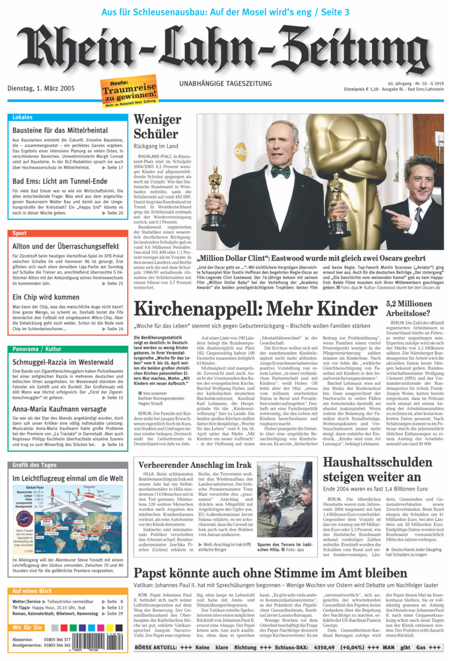 Rhein-Lahn-Zeitung vom Dienstag, 01.03.2005