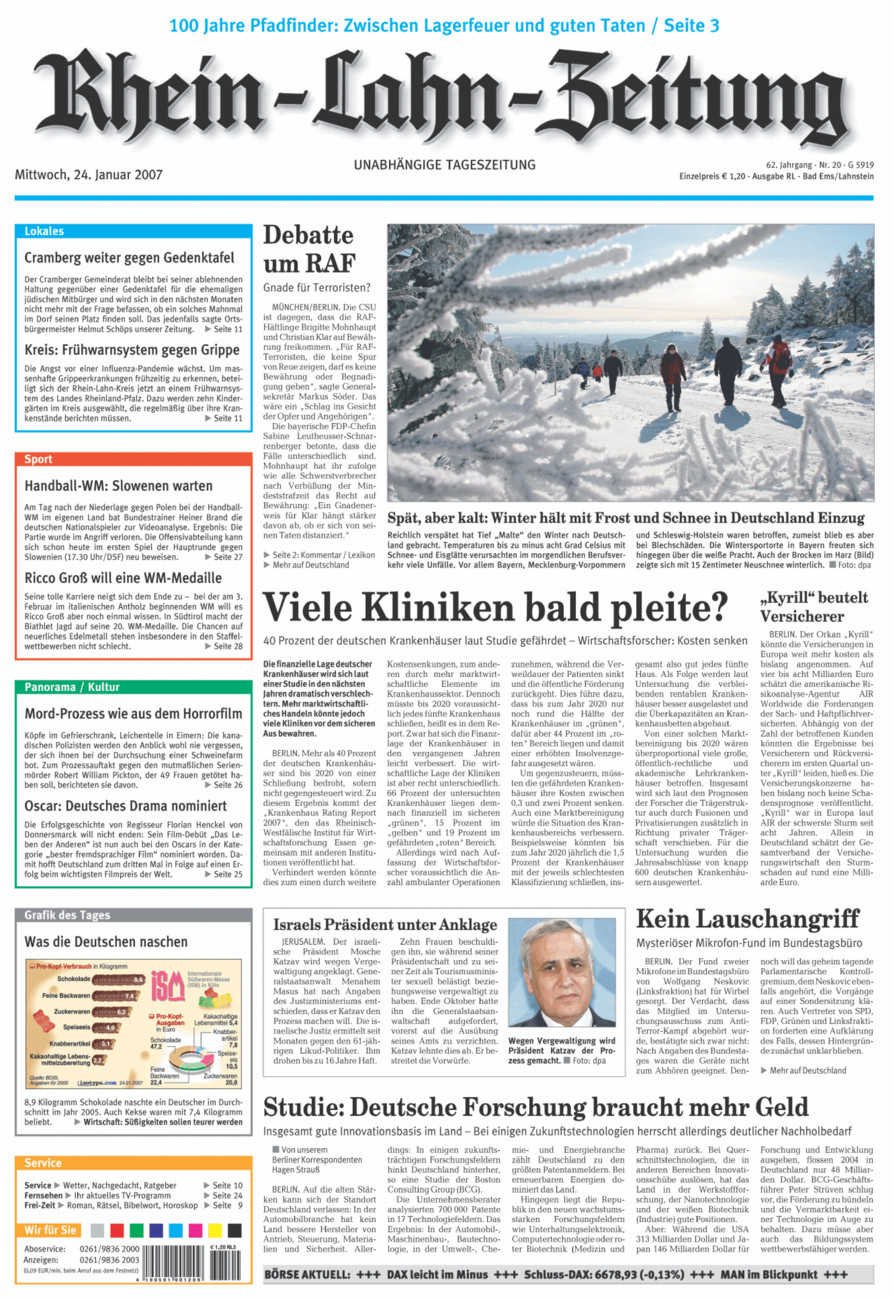 Rhein-Lahn-Zeitung vom Mittwoch, 24.01.2007