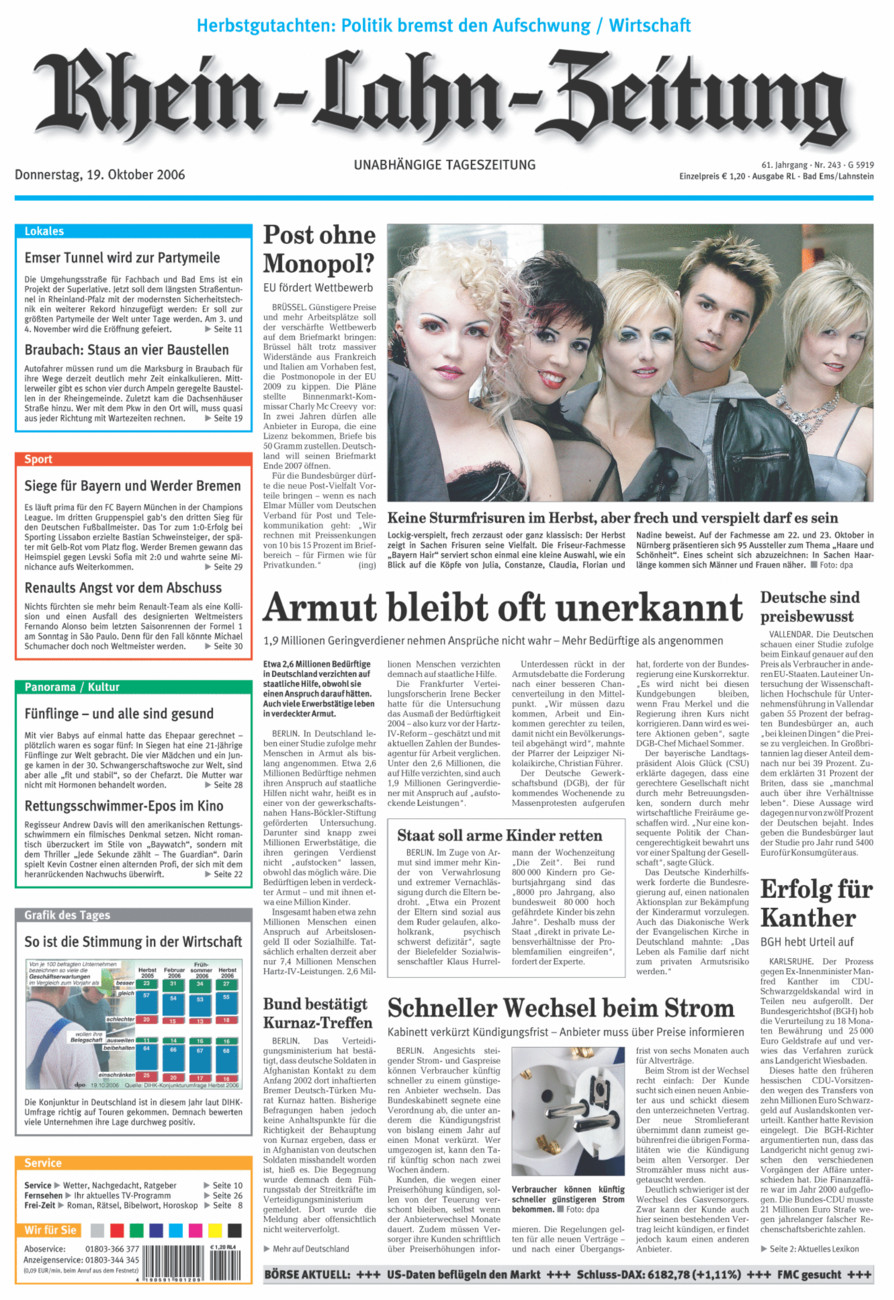 Rhein-Lahn-Zeitung vom Donnerstag, 19.10.2006