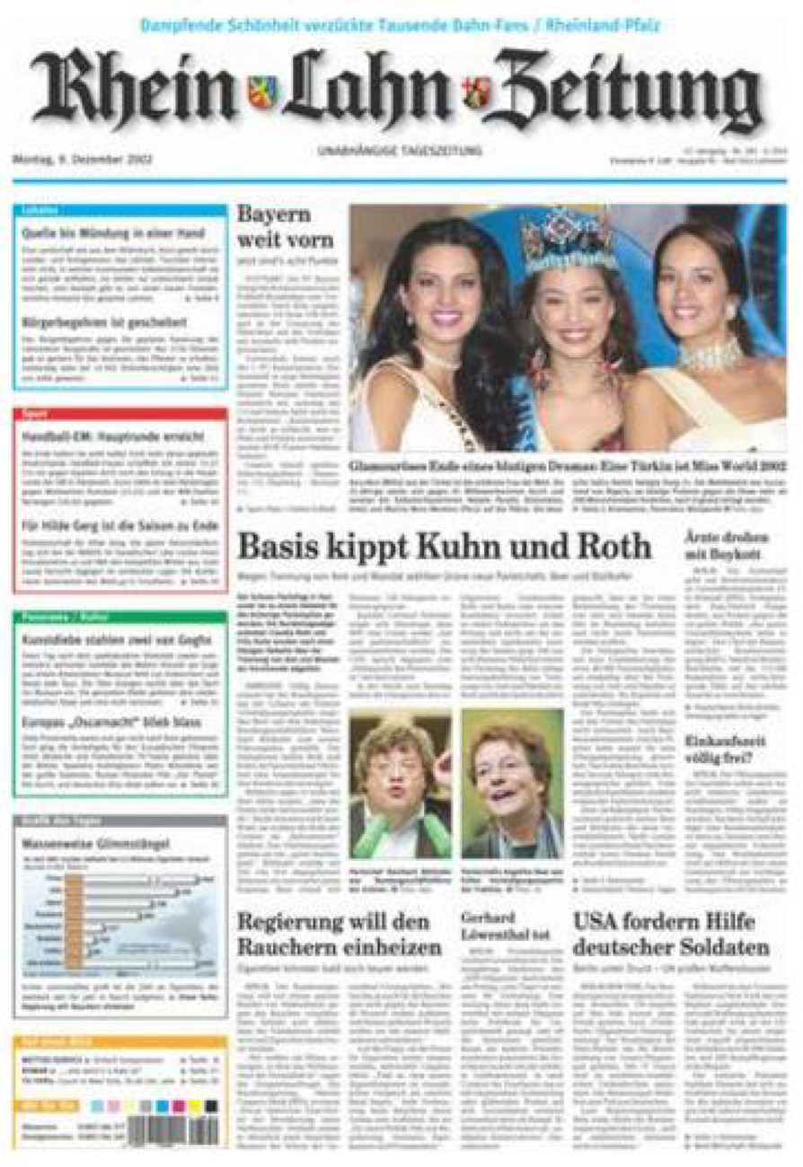 Rhein-Lahn-Zeitung vom Montag, 09.12.2002