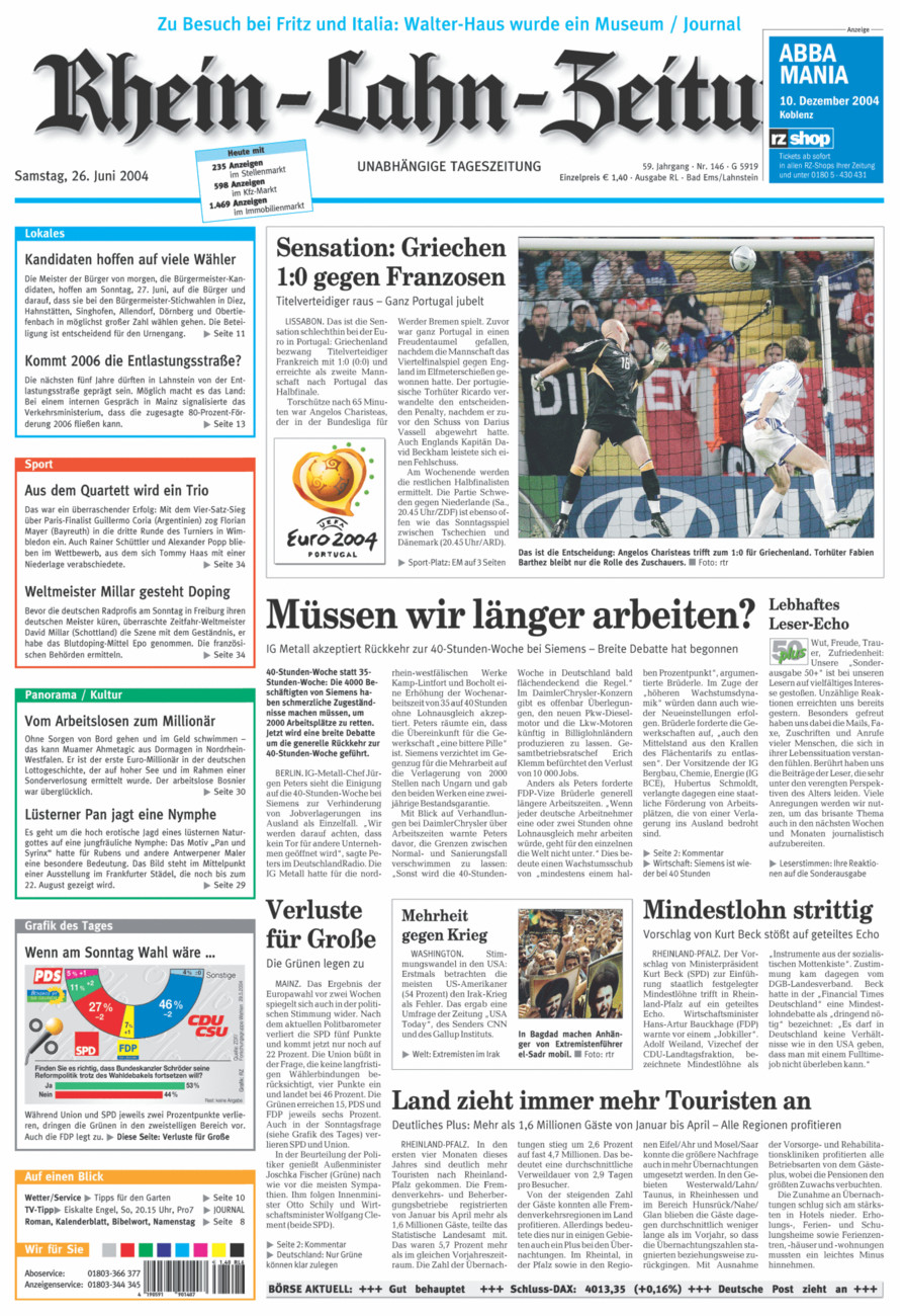 Rhein-Lahn-Zeitung vom Samstag, 26.06.2004
