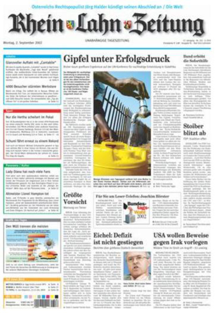Rhein-Lahn-Zeitung vom Montag, 02.09.2002
