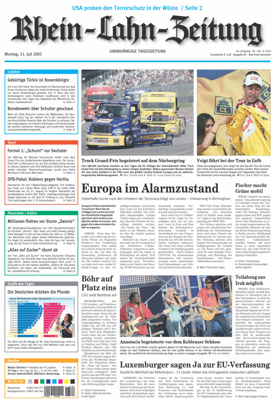 Rhein-Lahn-Zeitung vom Montag, 11.07.2005