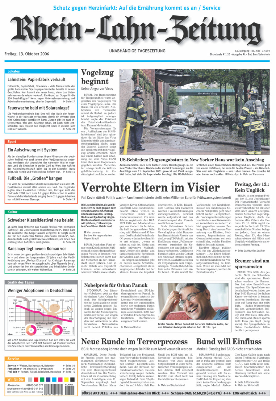 Rhein-Lahn-Zeitung vom Freitag, 13.10.2006