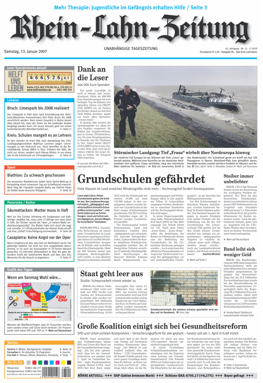 Rhein-Lahn-Zeitung vom Samstag, 13.01.2007