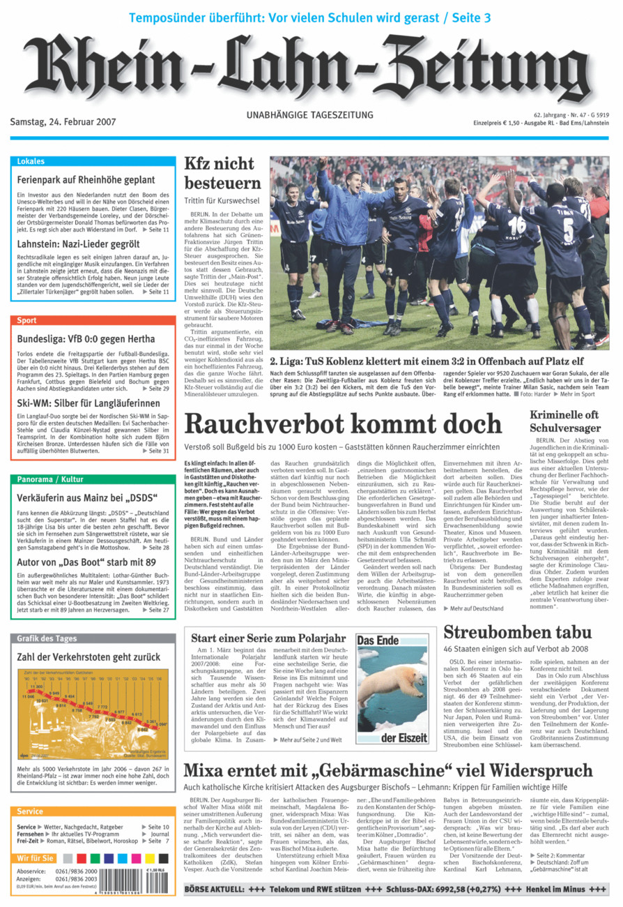 Rhein-Lahn-Zeitung vom Samstag, 24.02.2007