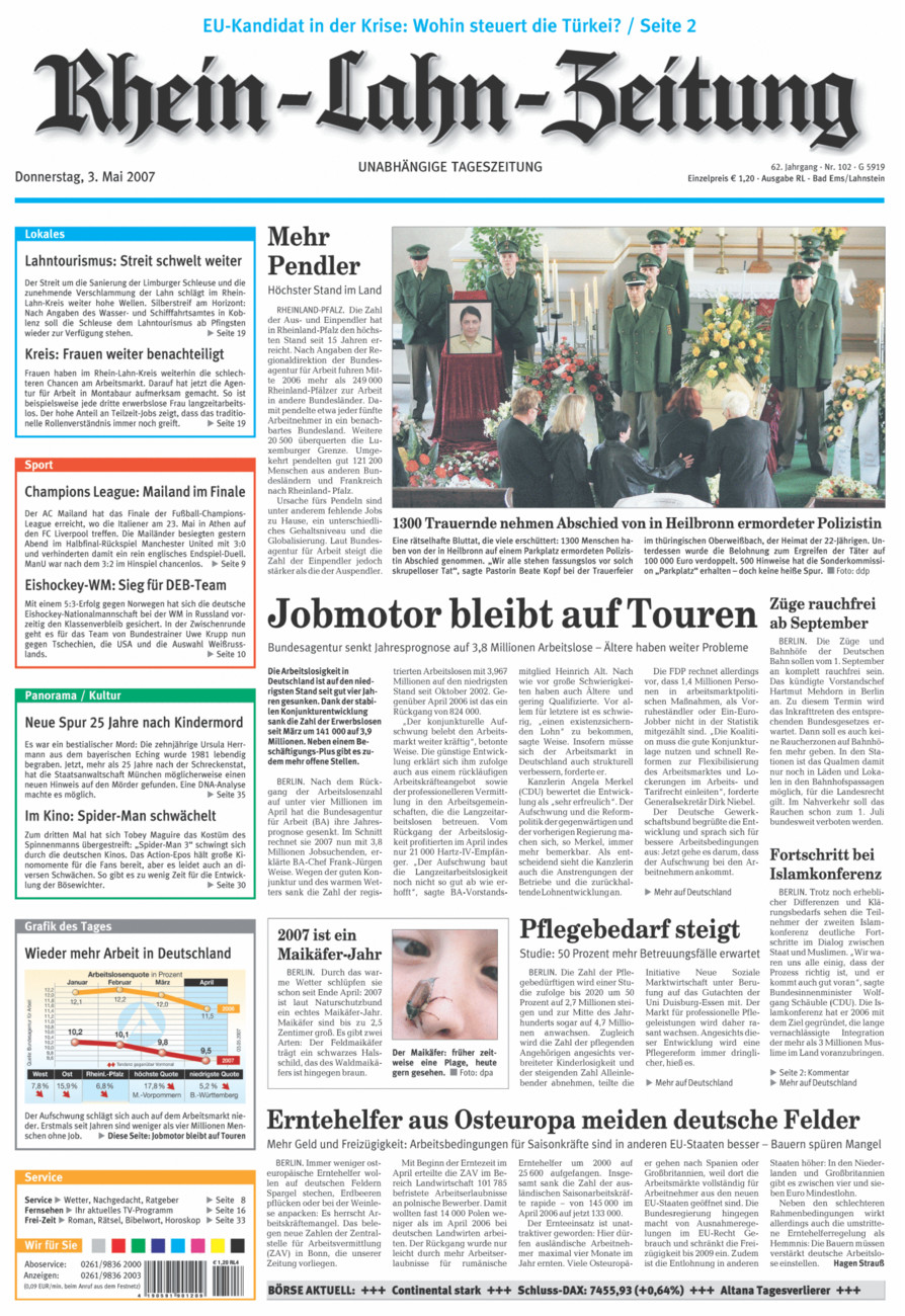 Rhein-Lahn-Zeitung vom Donnerstag, 03.05.2007