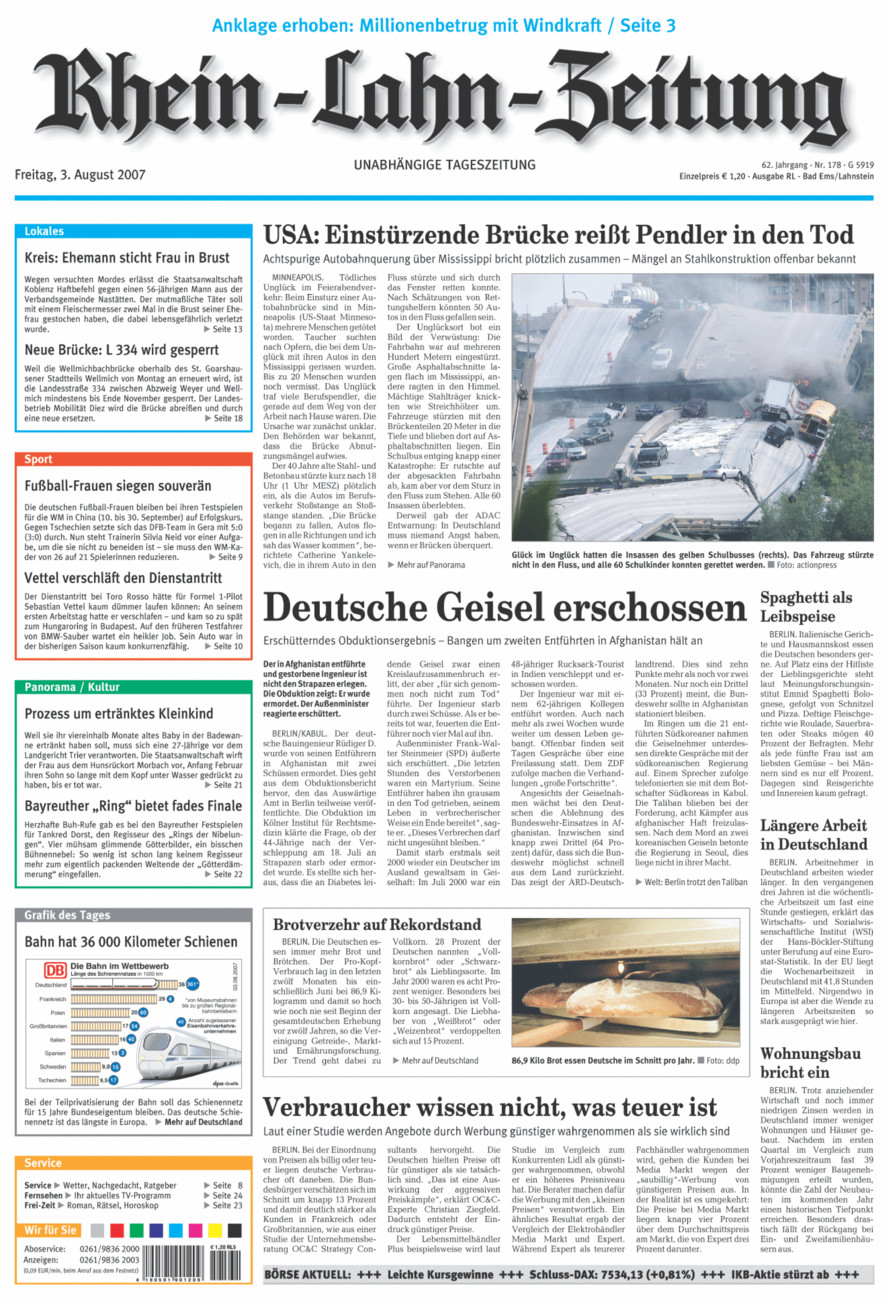 Rhein-Lahn-Zeitung vom Freitag, 03.08.2007