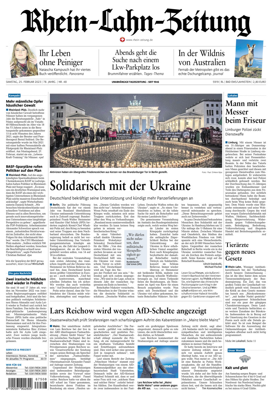 Rhein-Lahn-Zeitung vom Samstag, 25.02.2023