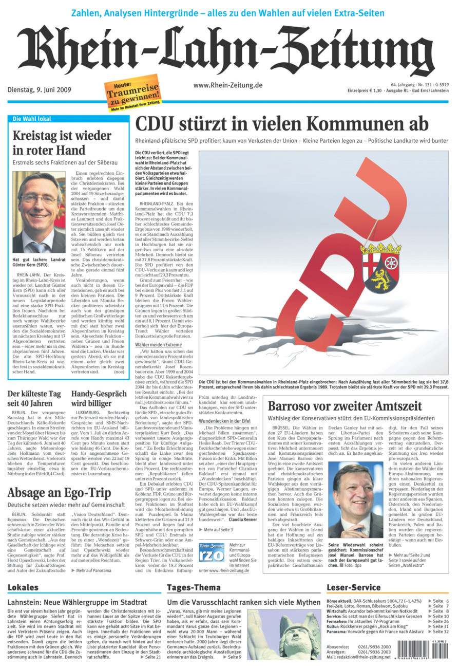 Rhein-Lahn-Zeitung vom Dienstag, 09.06.2009