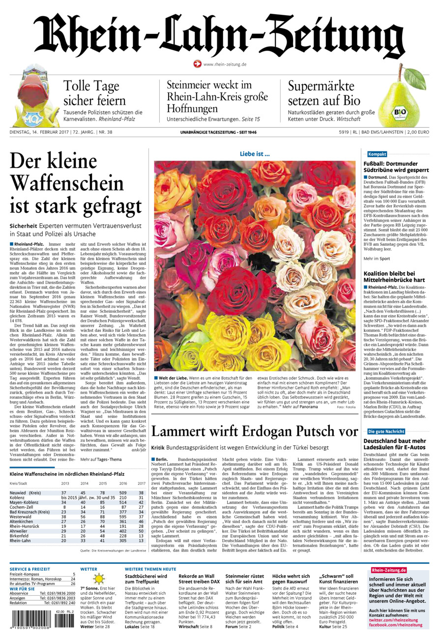 Rhein-Lahn-Zeitung vom Dienstag, 14.02.2017
