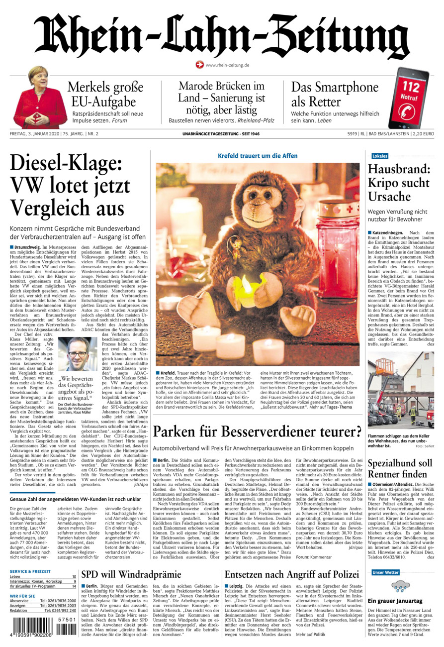 Rhein-Lahn-Zeitung vom Freitag, 03.01.2020