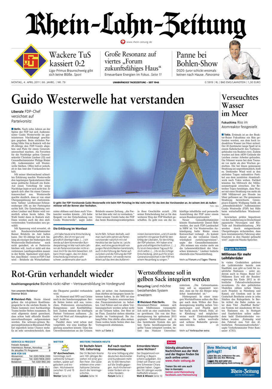 Rhein-Lahn-Zeitung vom Montag, 04.04.2011