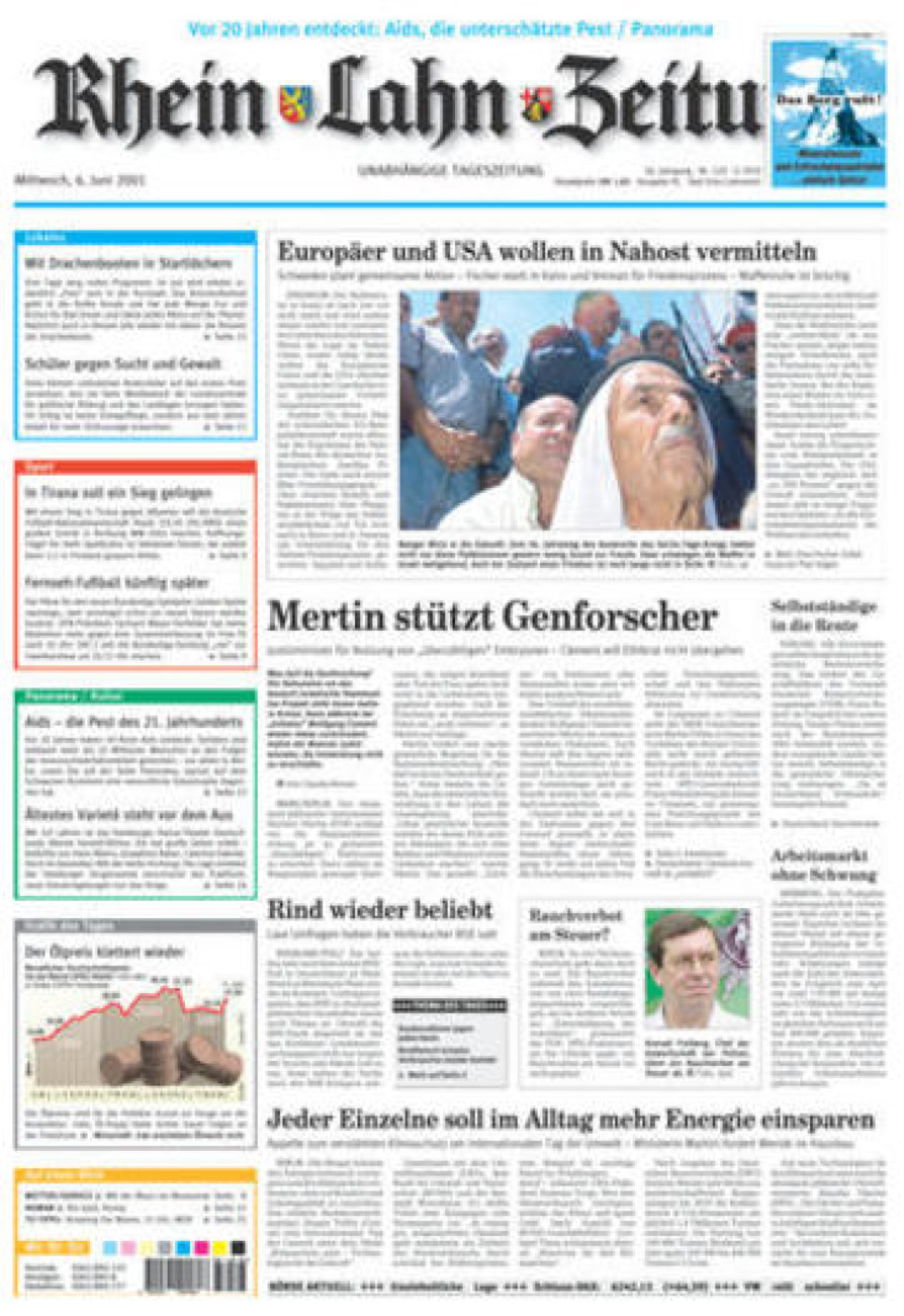 Rhein-Lahn-Zeitung vom Mittwoch, 06.06.2001