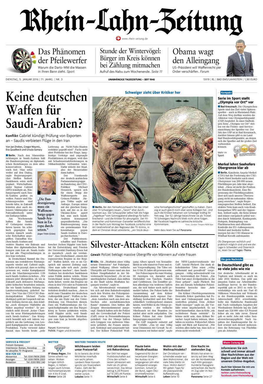 Rhein-Lahn-Zeitung vom Dienstag, 05.01.2016
