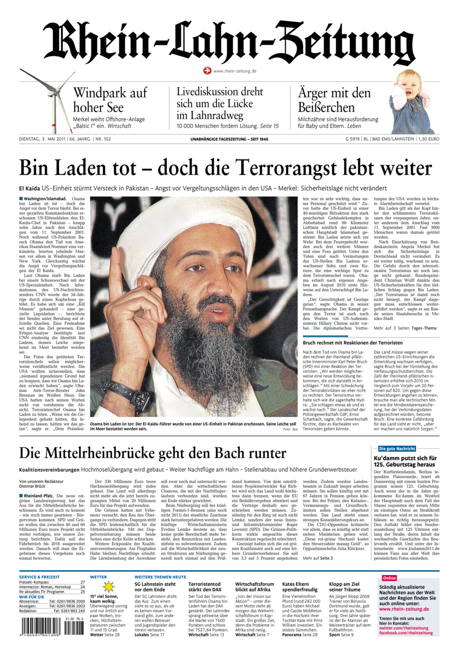 Rhein-Lahn-Zeitung vom Dienstag, 03.05.2011