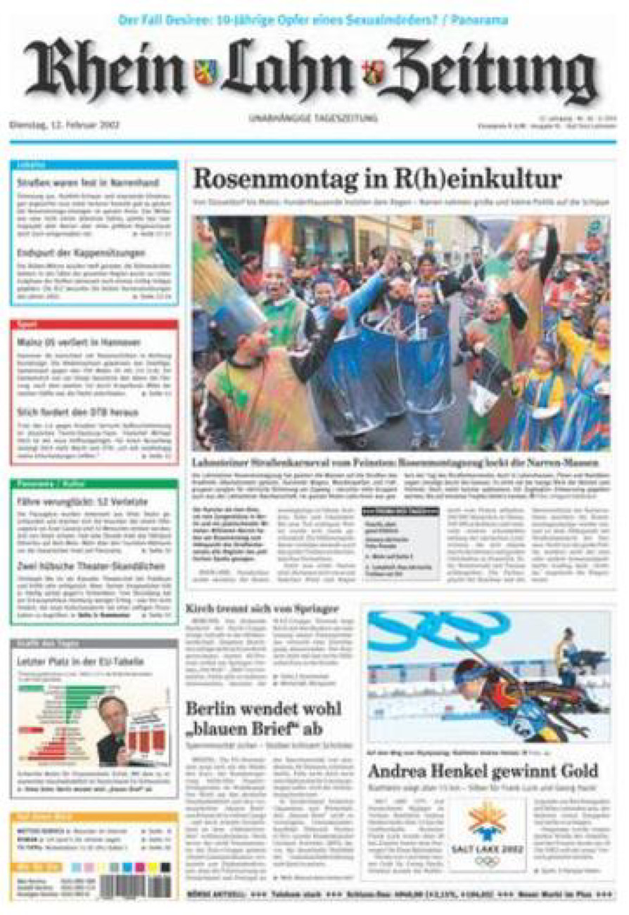 Rhein-Lahn-Zeitung vom Dienstag, 12.02.2002