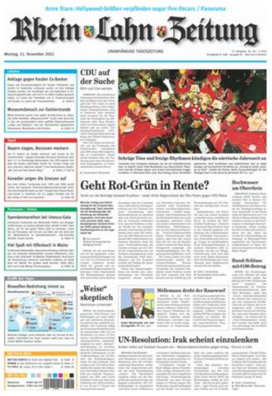 Rhein-Lahn-Zeitung vom Montag, 11.11.2002
