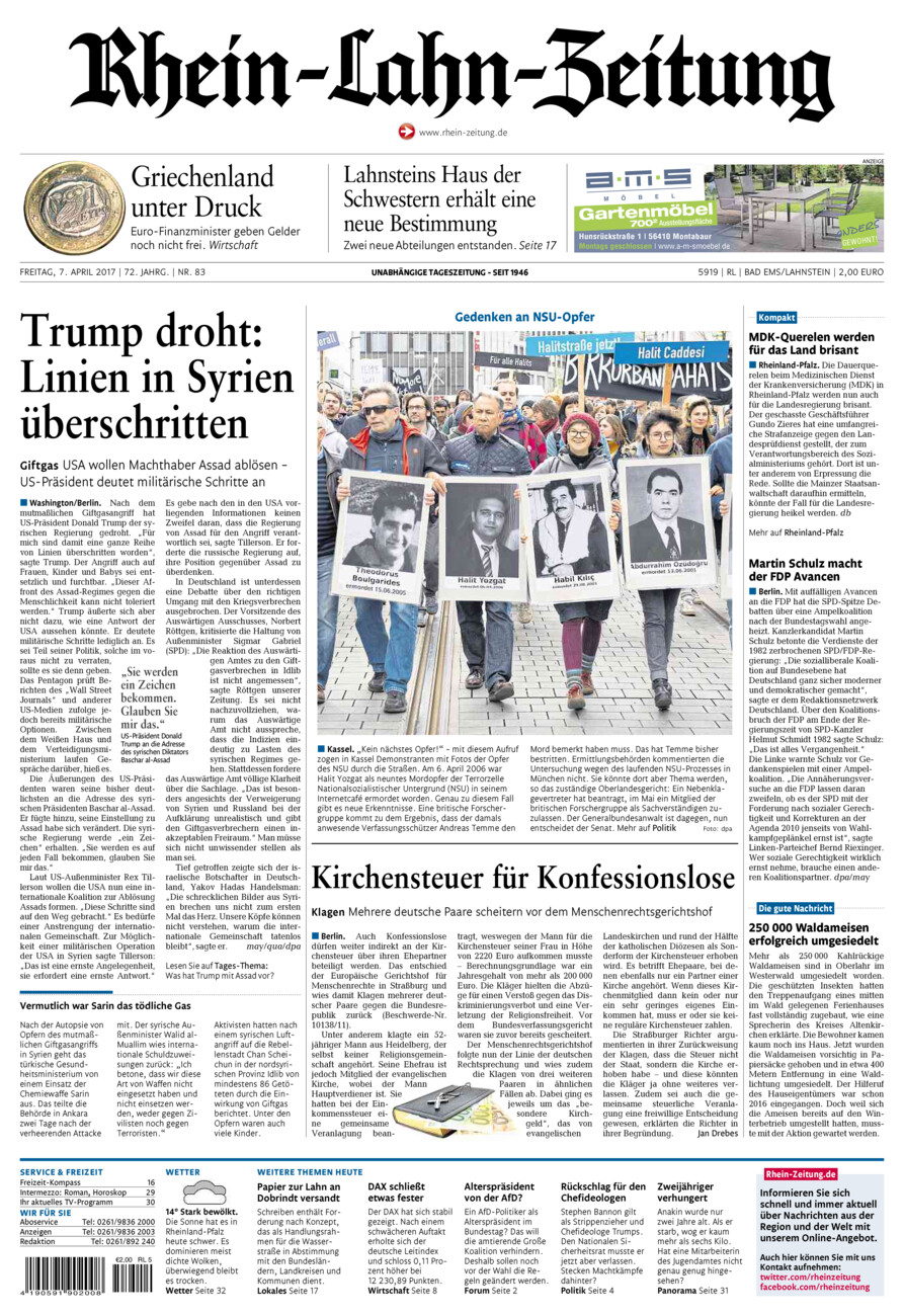 Rhein-Lahn-Zeitung vom Freitag, 07.04.2017
