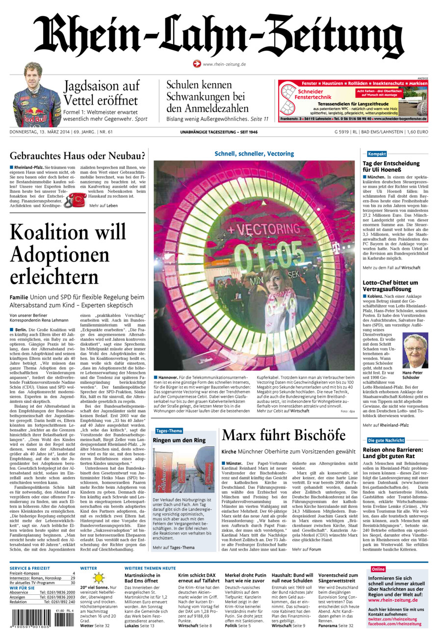 Rhein-Lahn-Zeitung vom Donnerstag, 13.03.2014