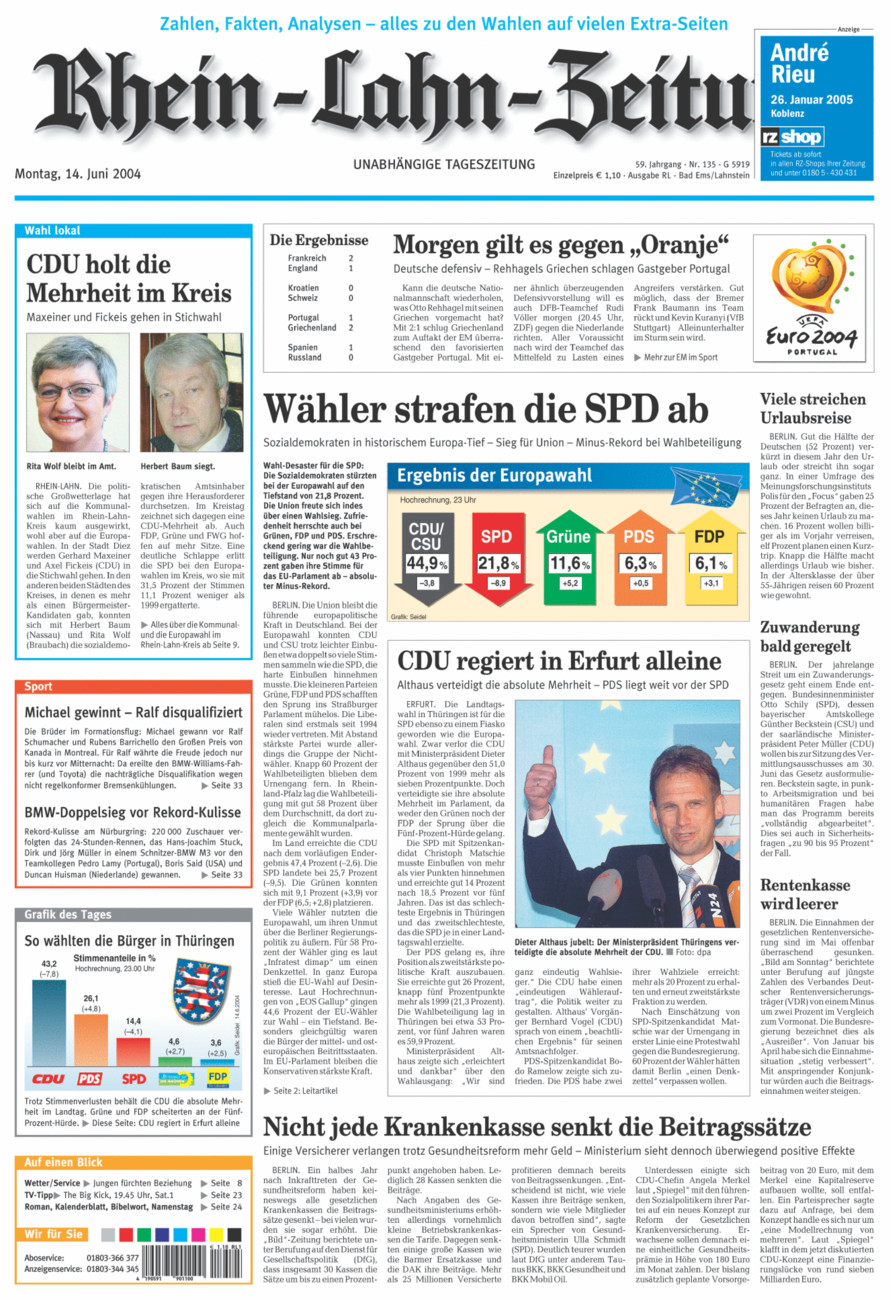 Rhein-Lahn-Zeitung vom Montag, 14.06.2004