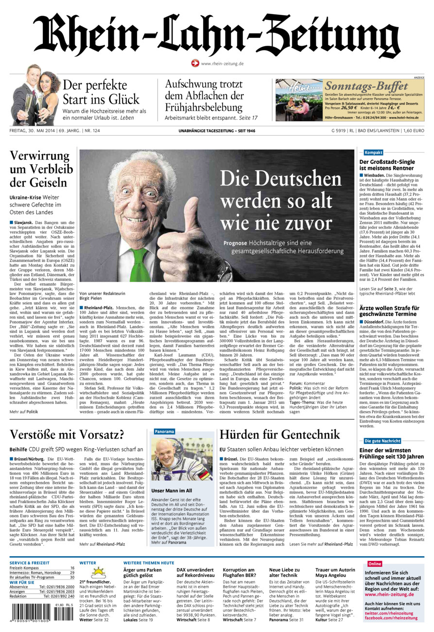 Rhein-Lahn-Zeitung vom Freitag, 30.05.2014