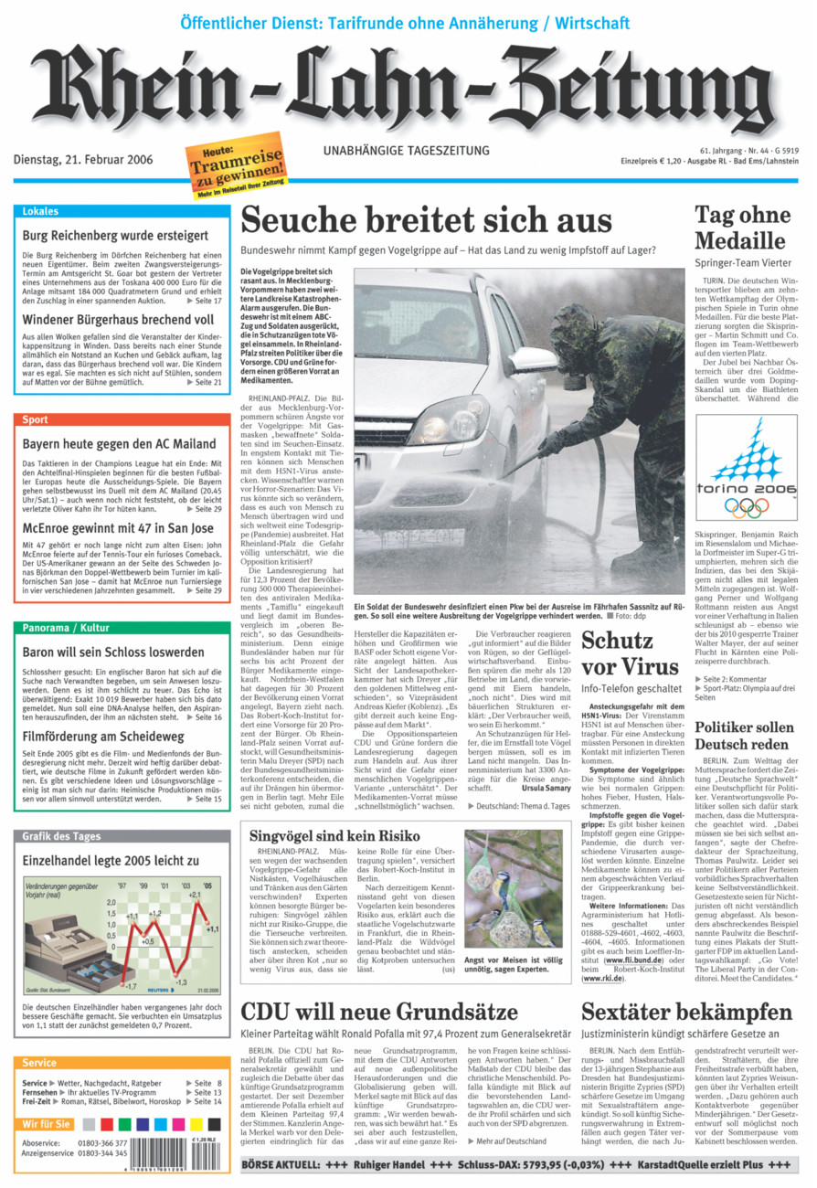 Rhein-Lahn-Zeitung vom Dienstag, 21.02.2006