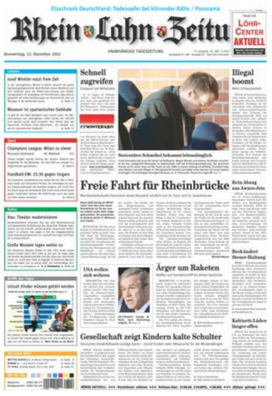 Rhein-Lahn-Zeitung vom Donnerstag, 12.12.2002