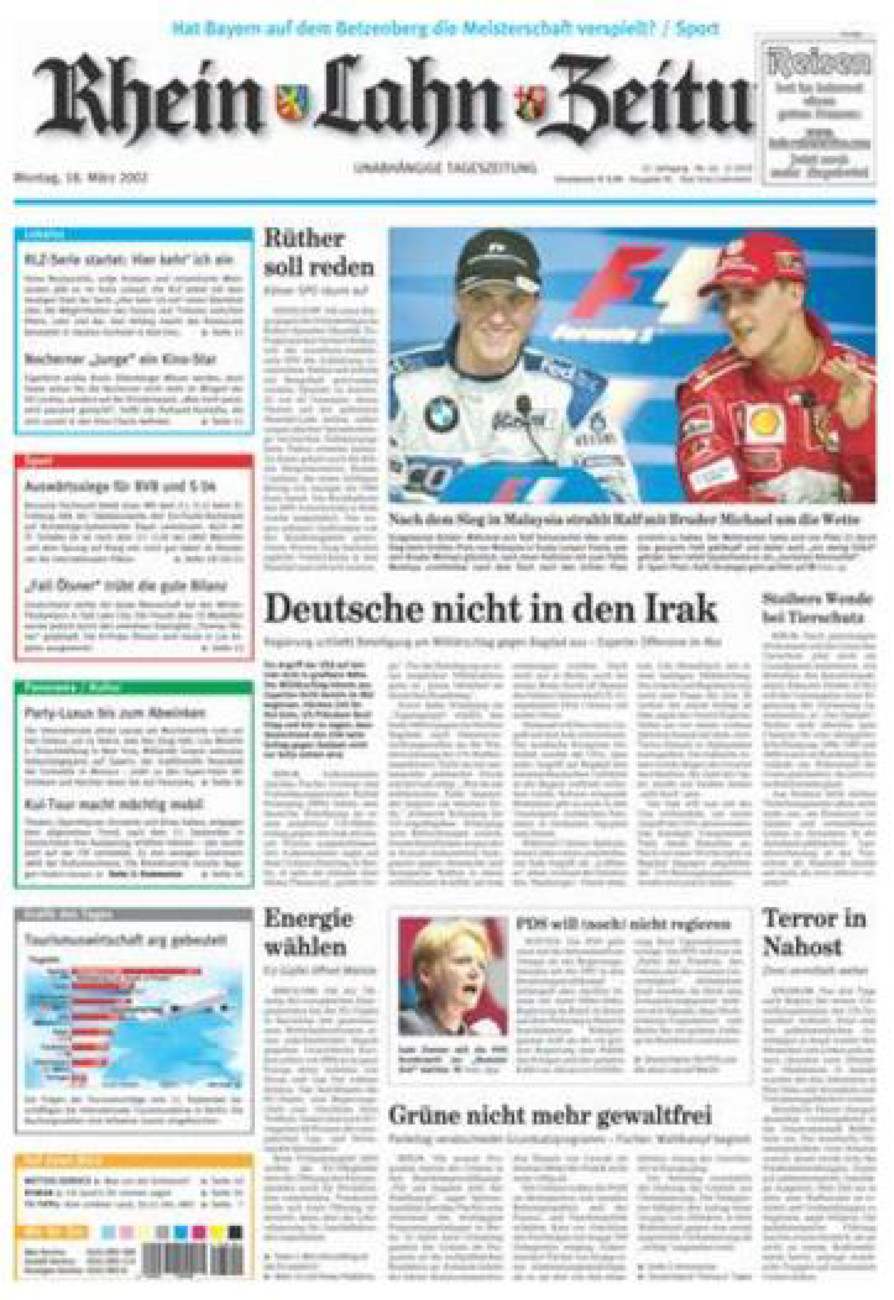 Rhein-Lahn-Zeitung vom Montag, 18.03.2002