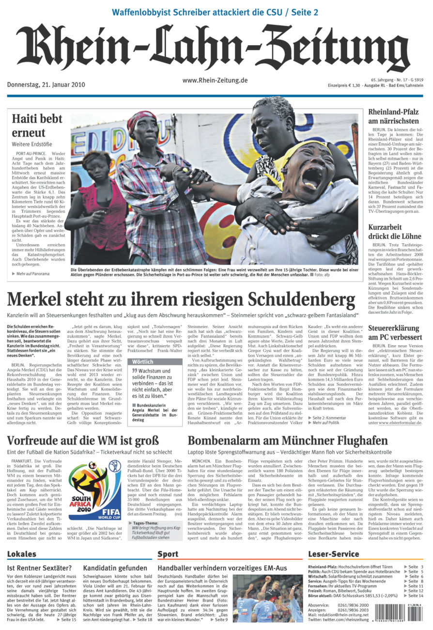 Rhein-Lahn-Zeitung vom Donnerstag, 21.01.2010