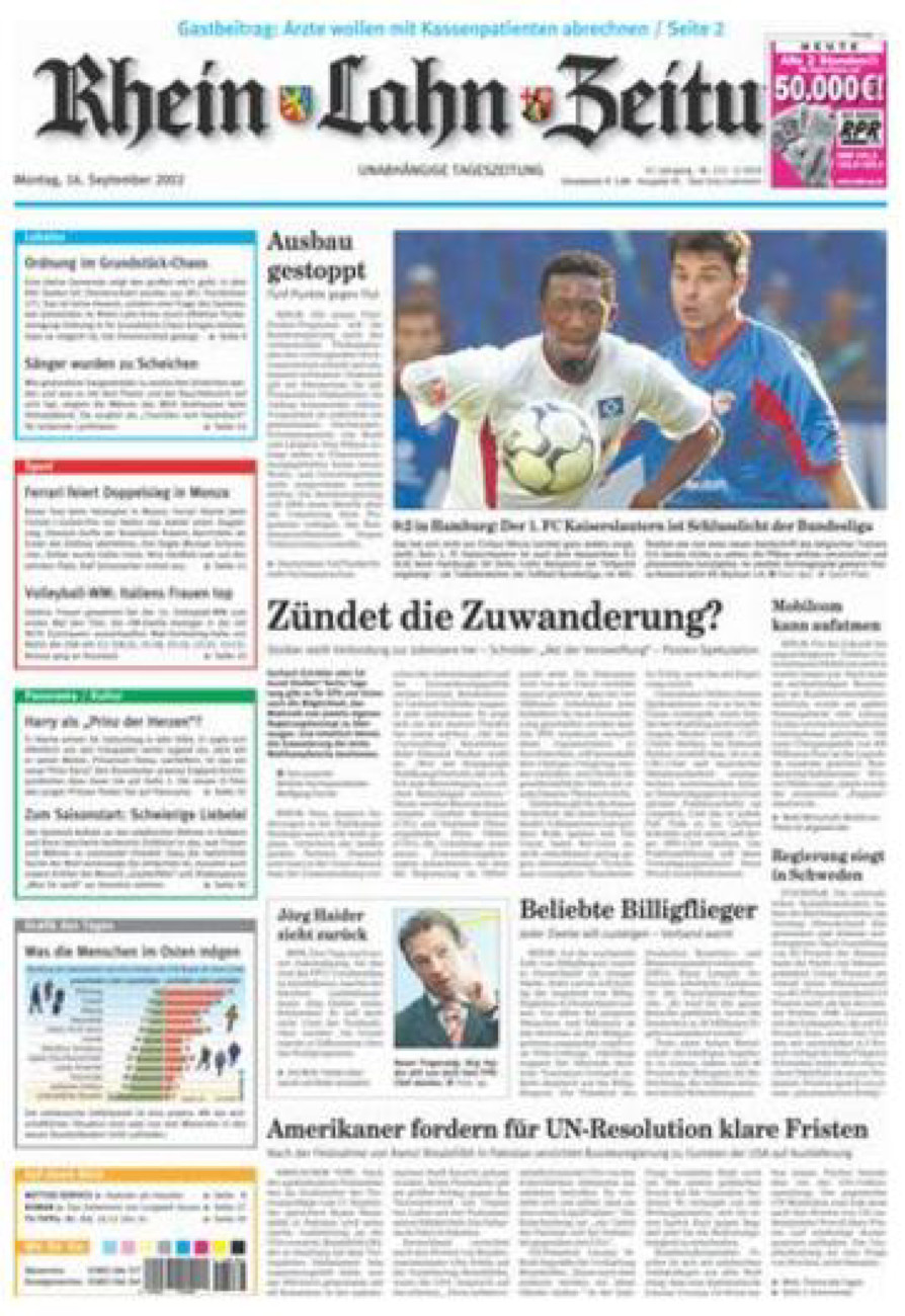 Rhein-Lahn-Zeitung vom Montag, 16.09.2002