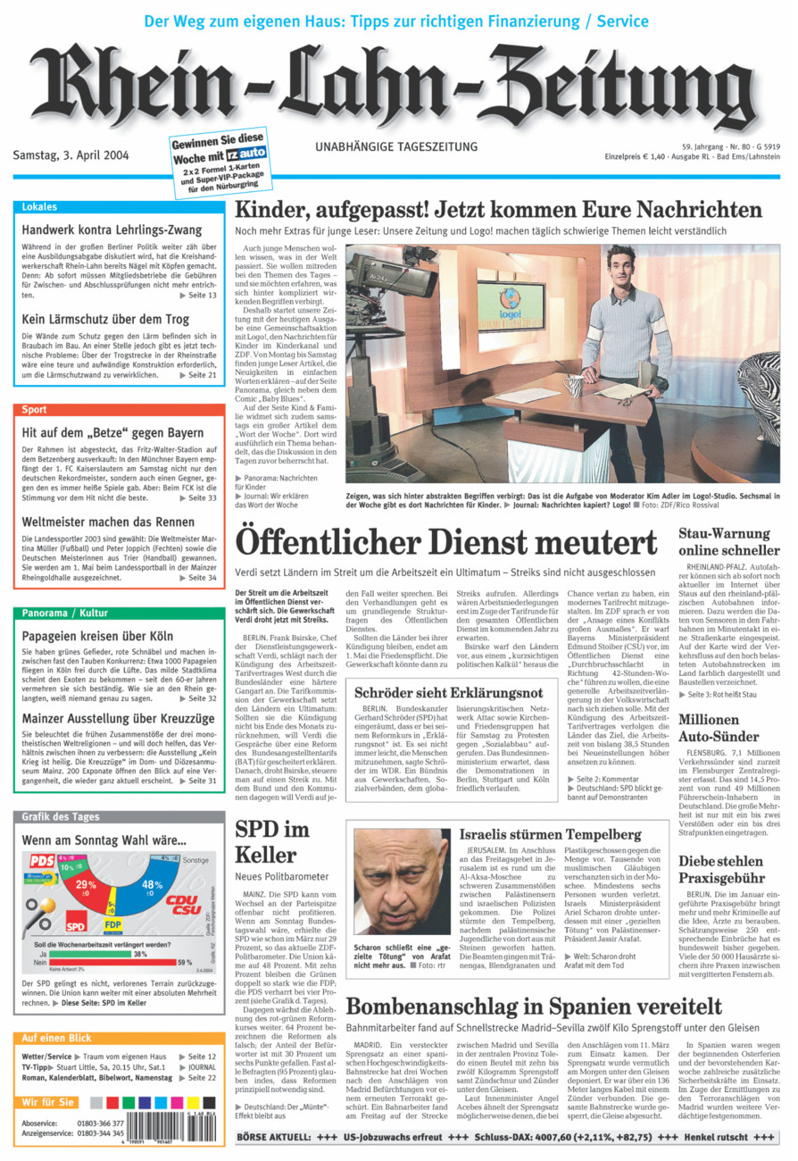Rhein-Lahn-Zeitung vom Samstag, 03.04.2004