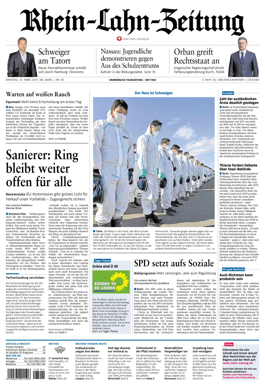 Rhein-Lahn-Zeitung vom Dienstag, 12.03.2013