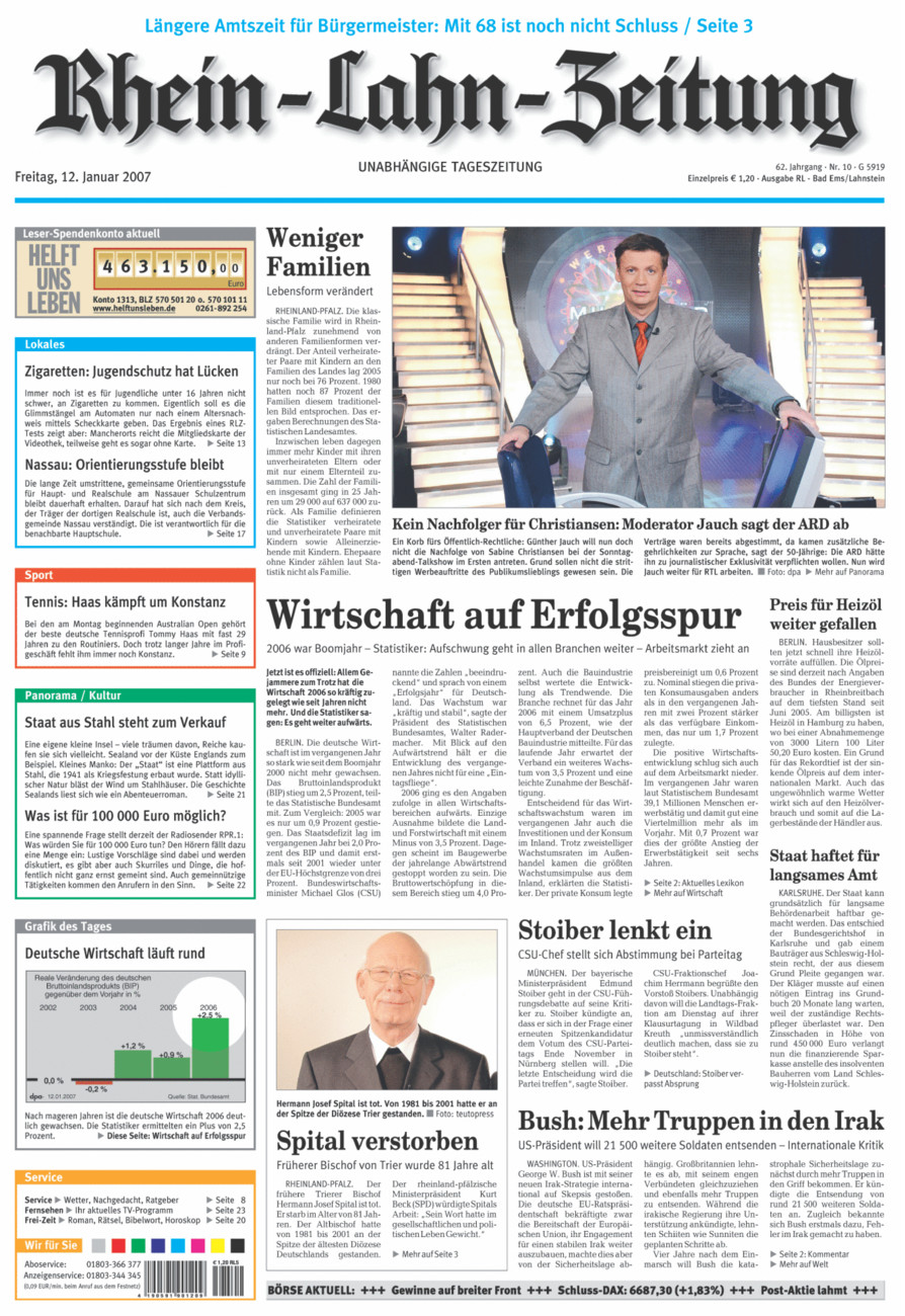 Rhein-Lahn-Zeitung vom Freitag, 12.01.2007
