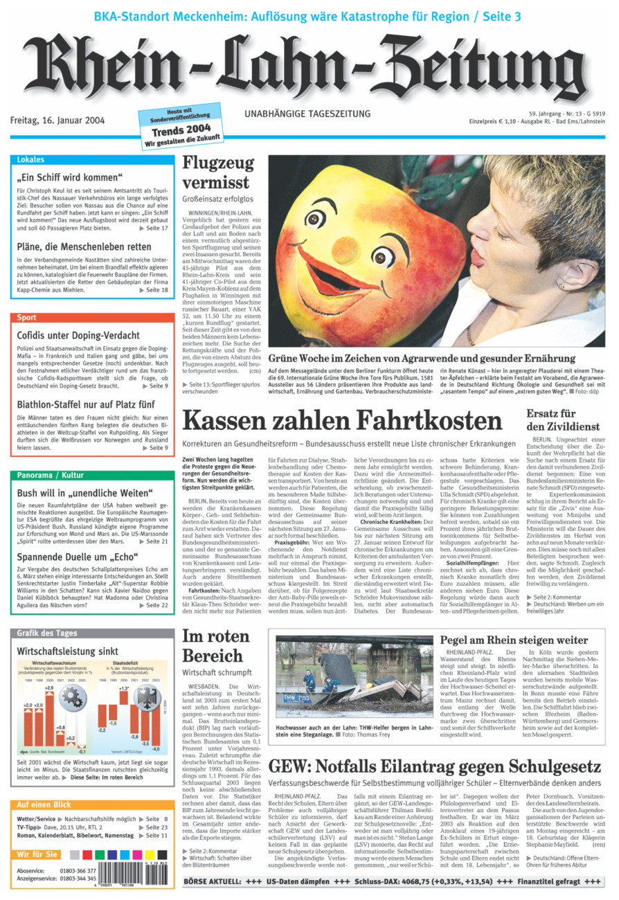 Rhein-Lahn-Zeitung vom Freitag, 16.01.2004