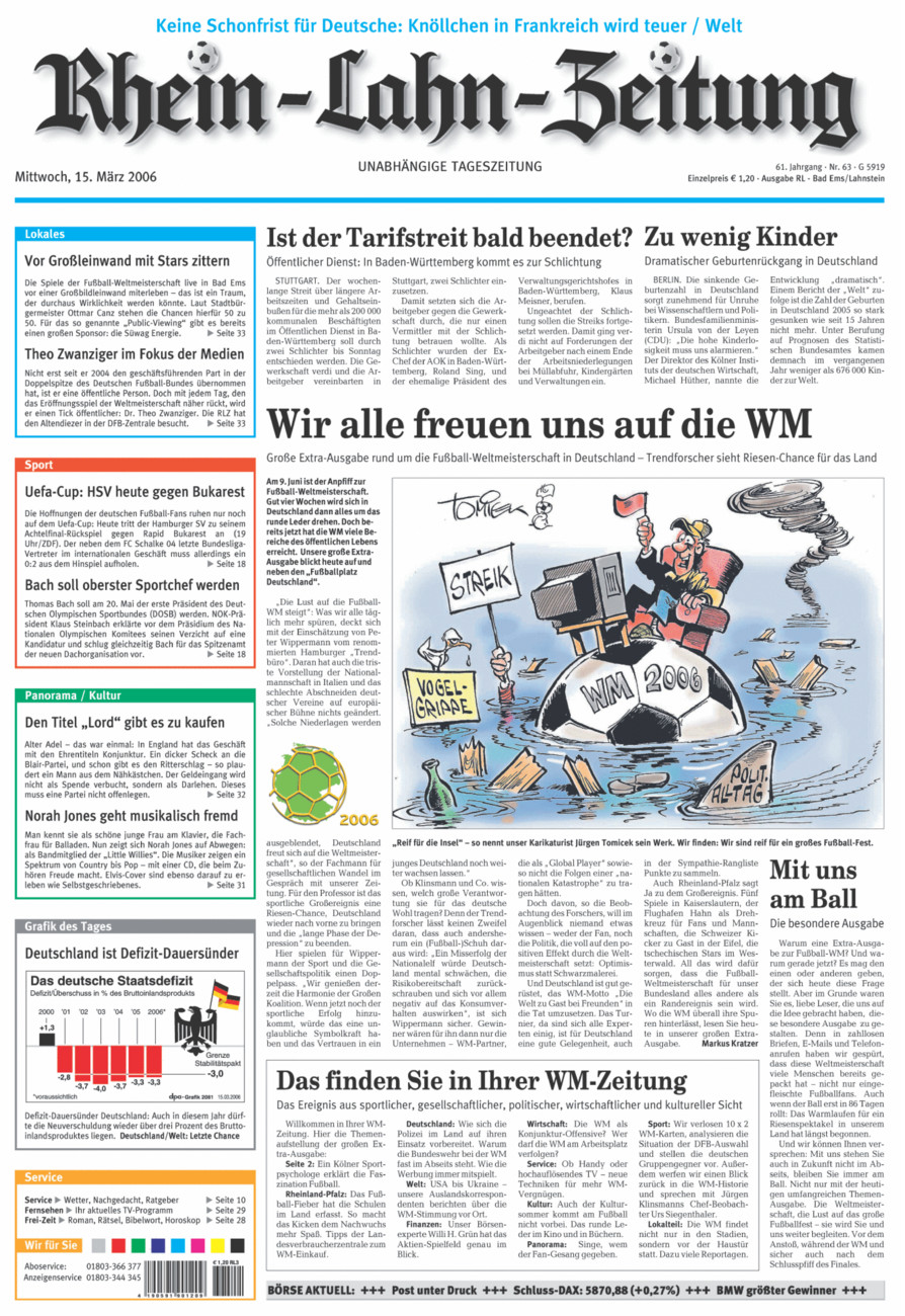 Rhein-Lahn-Zeitung vom Mittwoch, 15.03.2006