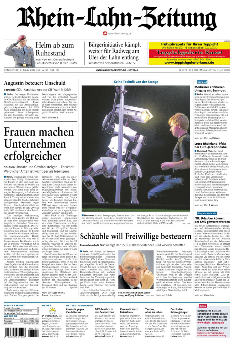 Rhein-Lahn-Zeitung vom Donnerstag, 08.03.2012