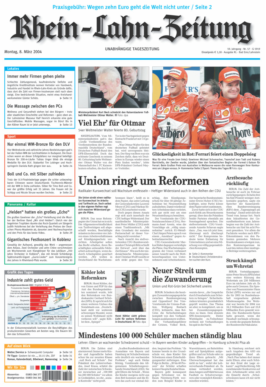 Rhein-Lahn-Zeitung vom Montag, 08.03.2004