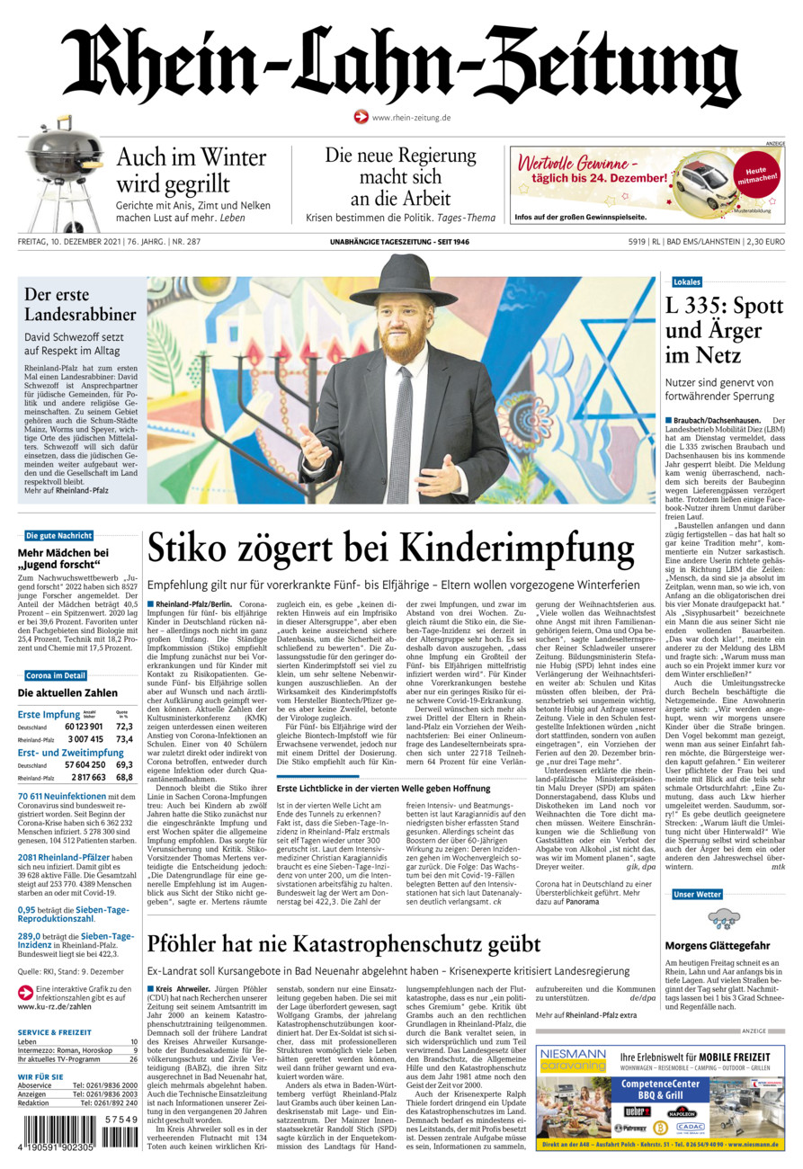Rhein-Lahn-Zeitung vom Freitag, 10.12.2021