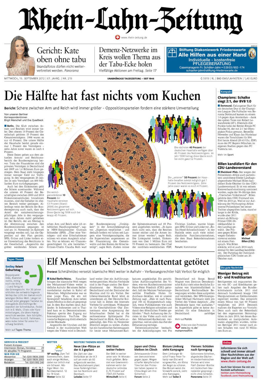 Rhein-Lahn-Zeitung vom Mittwoch, 19.09.2012