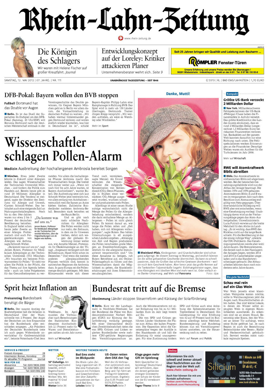 Rhein-Lahn-Zeitung vom Samstag, 12.05.2012